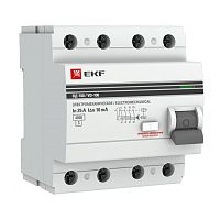 Выключатель дифференциальный (УЗО) ВД-100 4п 25А 10мА тип AC PROxima | код. elcb-4-25-10-em-pro | EKF